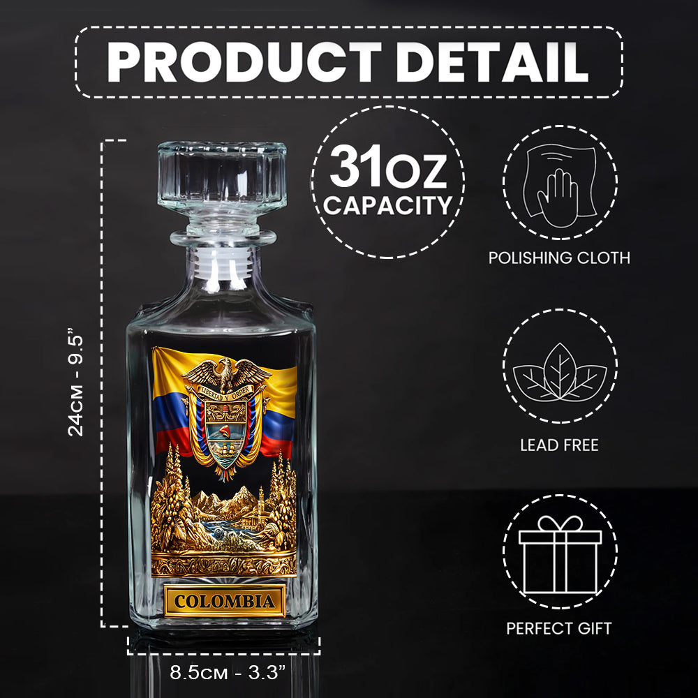 Proud Colombian - Personalized Expats Whiskey Decanter Set