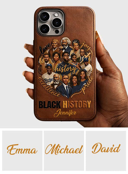 Black Pride - Personalized African American Leather Phone Case