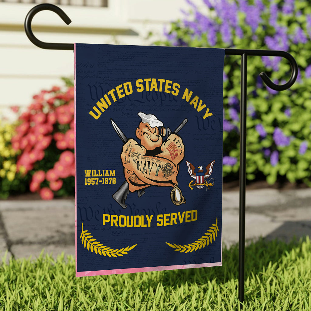 Proudly Served - Personalized Veteran Garden Flag