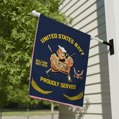 Proudly Served - Personalized Veteran Garden Flag