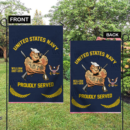 Proudly Served - Personalized Veteran Garden Flag