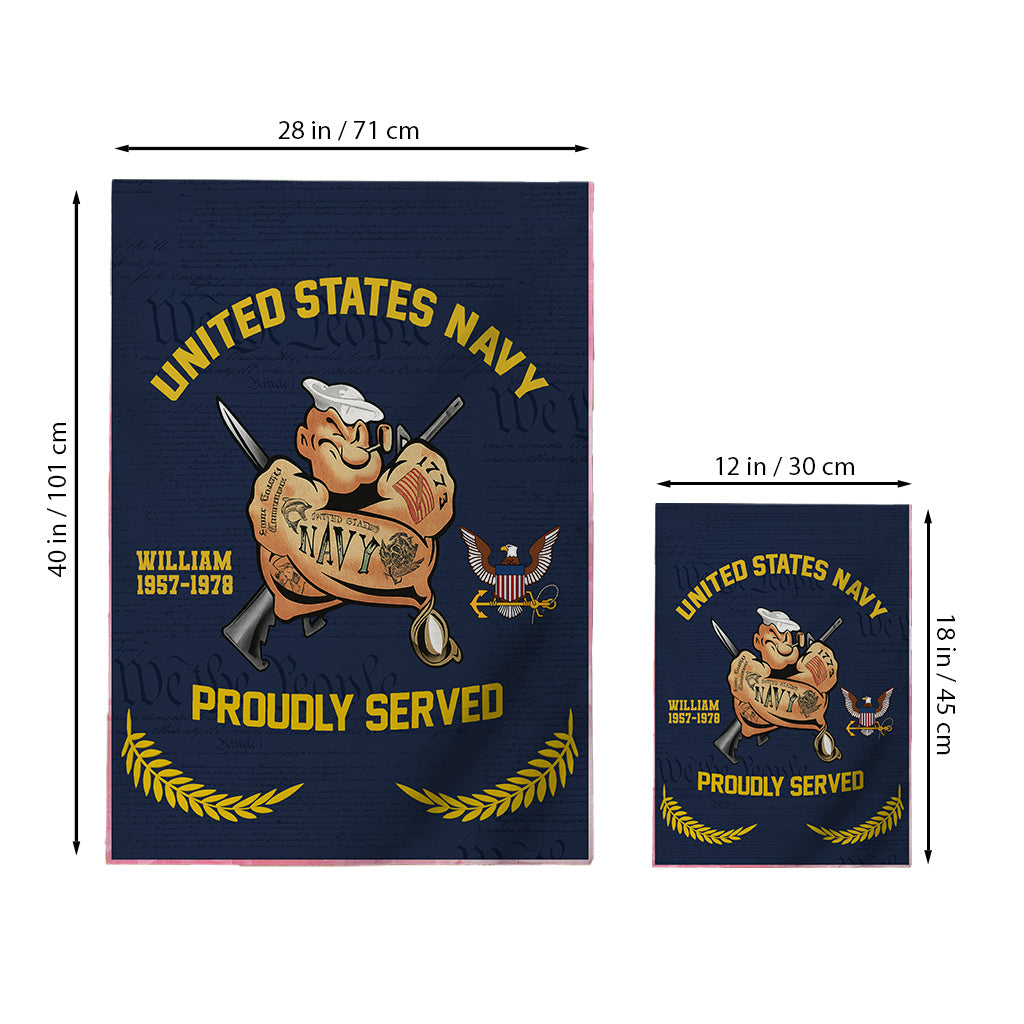 Proudly Served - Personalized Veteran Garden Flag