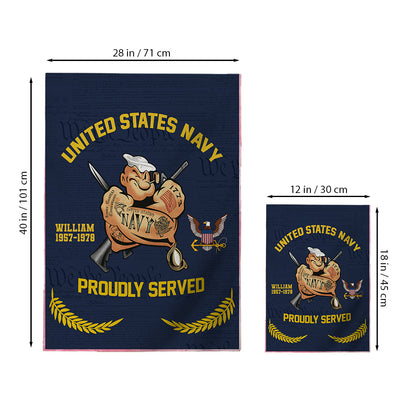 Proudly Served - Personalized Veteran Garden Flag