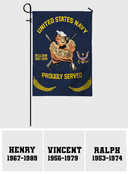 Proudly Served - Personalized Veteran Garden Flag