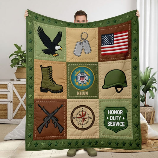 250 Years Of Honor - Personalized Veteran Blanket