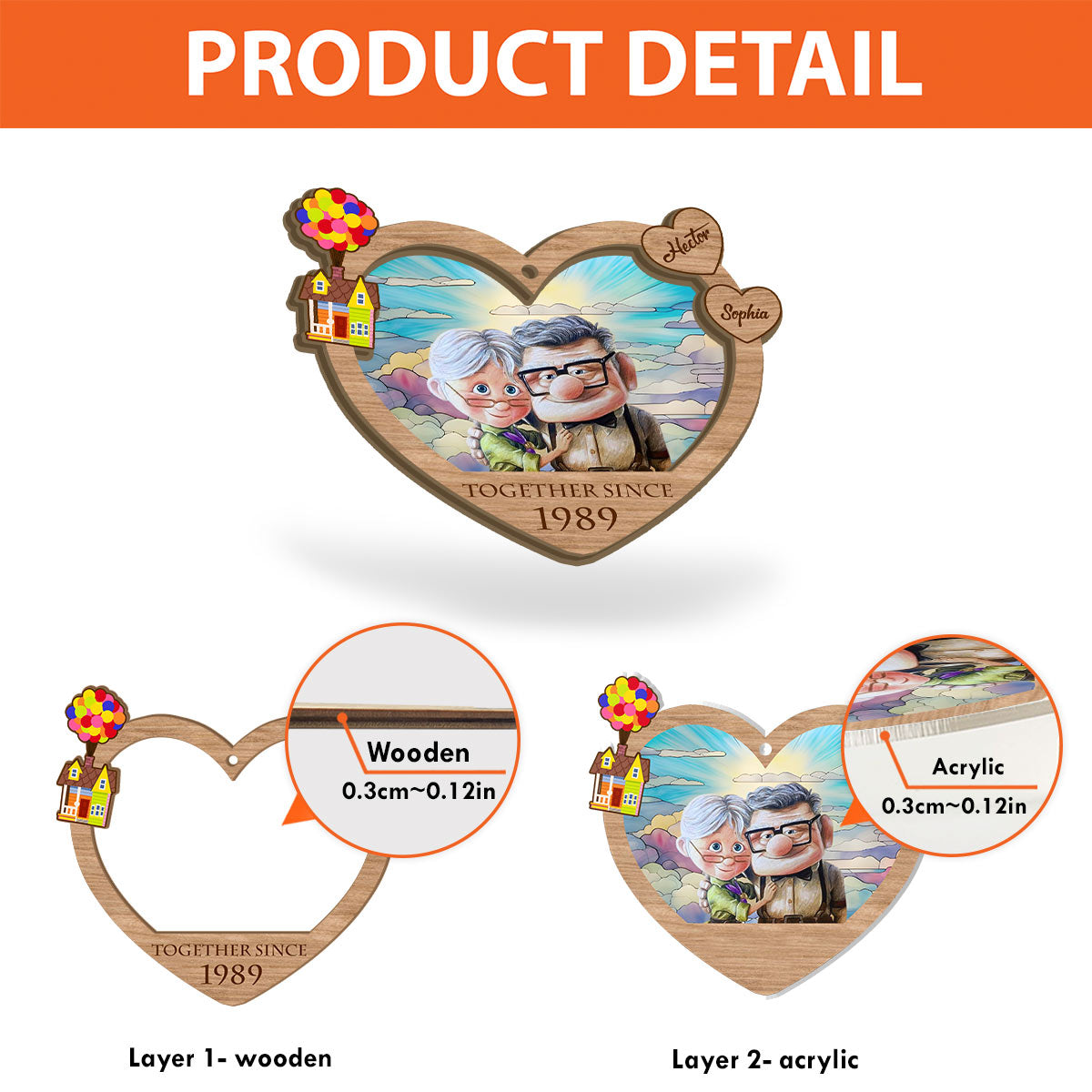 Together Since - Personalized Mouse 2 Layered Window Hanging Suncatcher