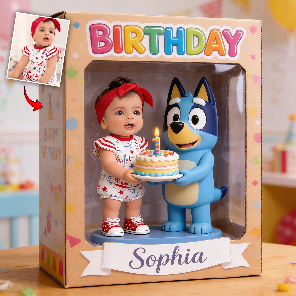 Custom Any Photo - Personalized Blue Dog Custom Shaped Acrylic Plaque