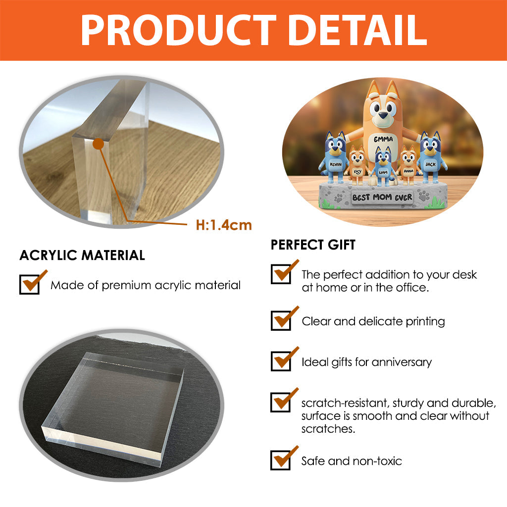 Best Mom Ever - Personalized Mother Custom Shaped Acrylic Plaque