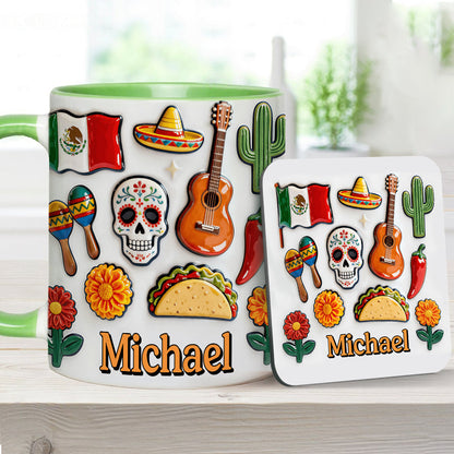 Proud To Be Mexican - Personalized Expats Accent Mug & Coaster