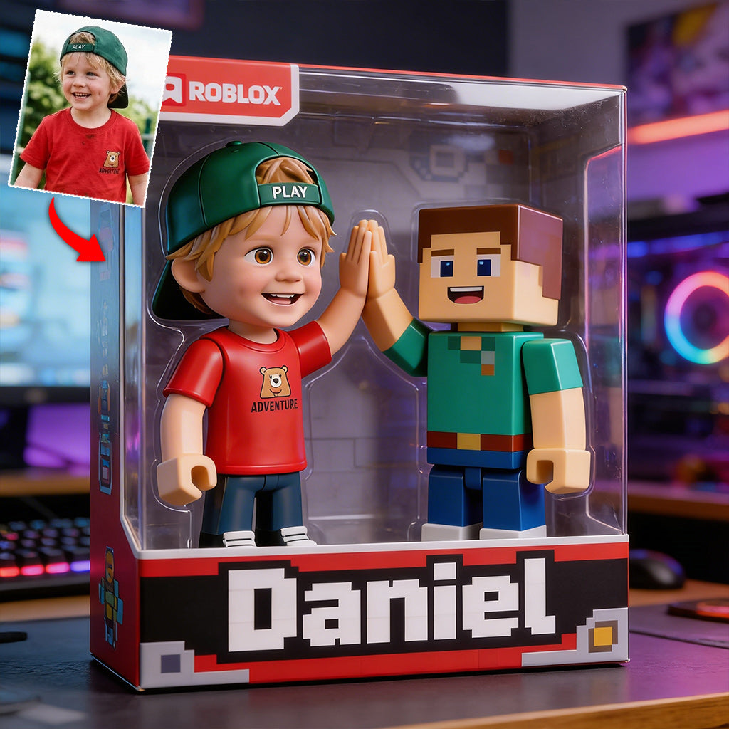 Kid Game Character Custom From Photo - Personalized 3D Gaming Custom Shaped Acrylic Plaque