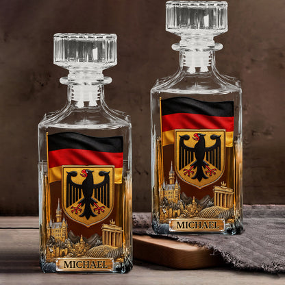 Gift For German - Personalized Expats Whiskey Decanter Set