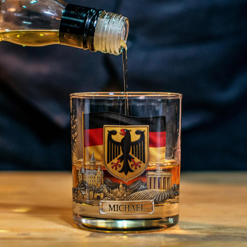 Gift For German - Personalized Expats Whiskey Decanter Set