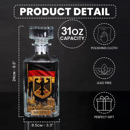 Gift For German - Personalized Expats Whiskey Decanter Set