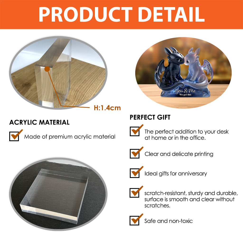 You & Me We Got This - Personalized Couple Custom Shaped Acrylic Plaque