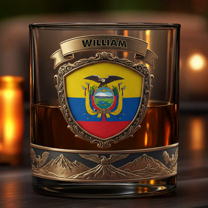 Flag of Ecuador - Personalized Expats Whiskey Glass