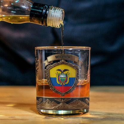 Flag of Ecuador - Personalized Expats Whiskey Glass