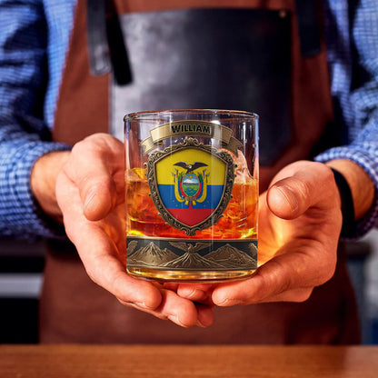 Flag of Ecuador - Personalized Expats Whiskey Glass
