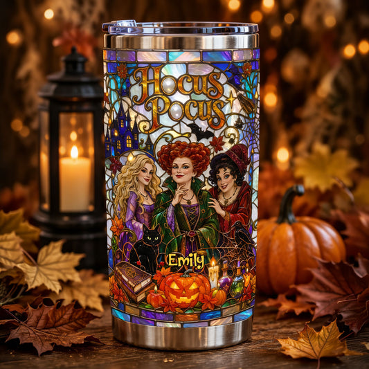 Halloween Is Coming - Personalized Three Witches Tumbler