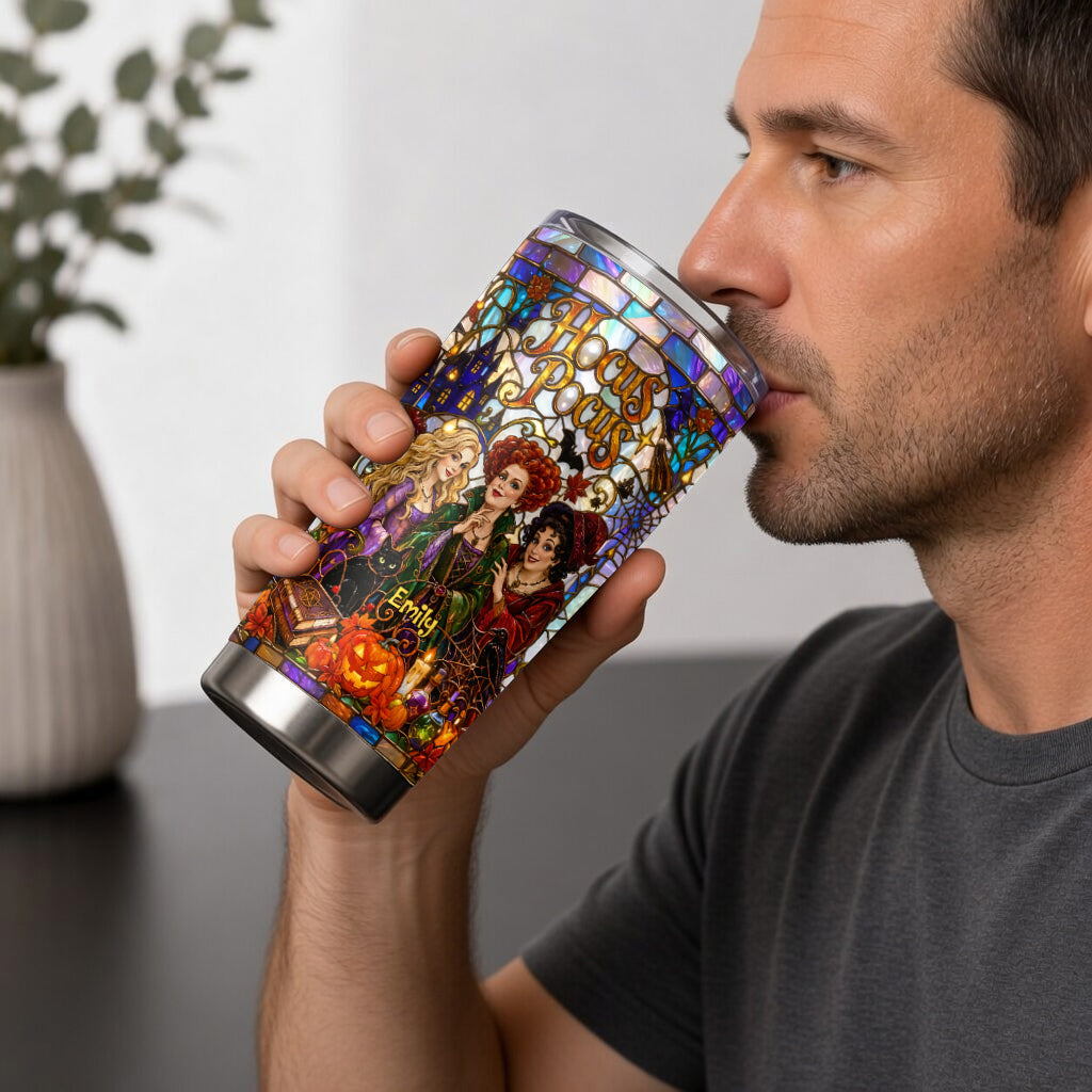 Halloween Is Coming - Personalized Three Witches Tumbler