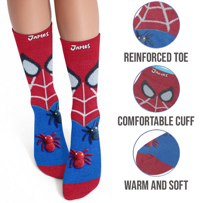The Amazing Superhero - Personalized Spider Kid Socks