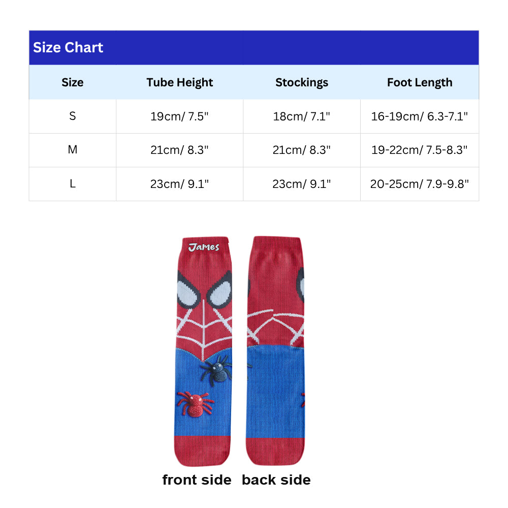 The Amazing Superhero - Personalized Spider Kid Socks