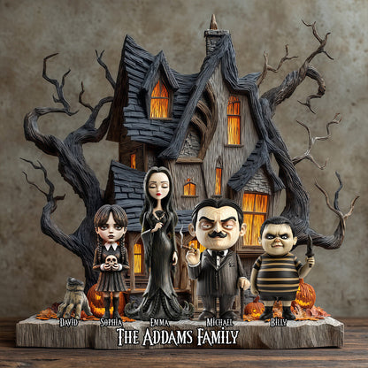 The Mysterious and Spooky Family - Personalized Family Custom Shaped Acrylic Plaque