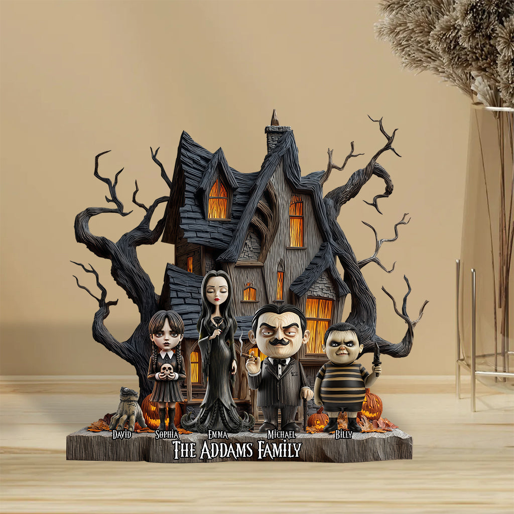 The Mysterious and Spooky Family - Personalized Family Custom Shaped Acrylic Plaque