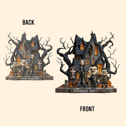 The Mysterious and Spooky Family - Personalized Family Custom Shaped Acrylic Plaque