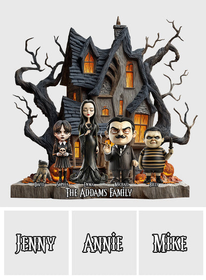 The Mysterious and Spooky Family - Personalized Family Custom Shaped Acrylic Plaque