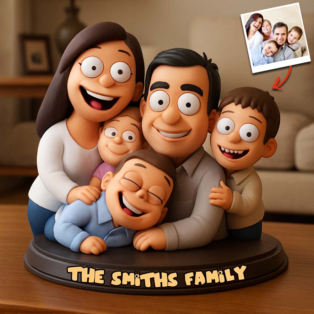 Funny Family Cartoon Style - Personalized Cartoon Lover Custom Shaped Acrylic Plaque