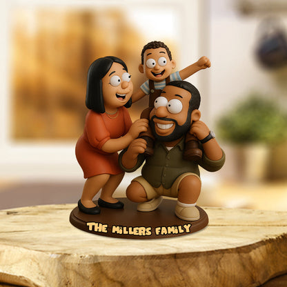Funny Family Cartoon Style - Personalized Cartoon Lover Custom Shaped Acrylic Plaque