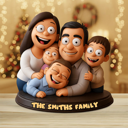 Funny Family Cartoon Style - Personalized Cartoon Lover Custom Shaped Acrylic Plaque