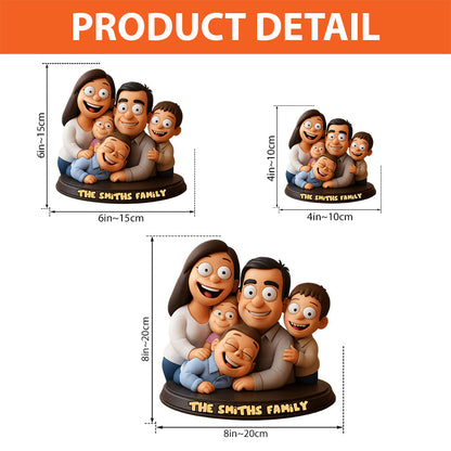 Funny Family Cartoon Style - Personalized Cartoon Lover Custom Shaped Acrylic Plaque