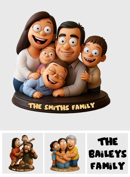 Funny Family Cartoon Style - Personalized Cartoon Lover Custom Shaped Acrylic Plaque