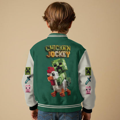 Chicken Jockey - Personalized Block World Varsity Jacket