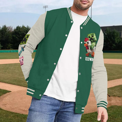 Chicken Jockey - Personalized Block World Varsity Jacket