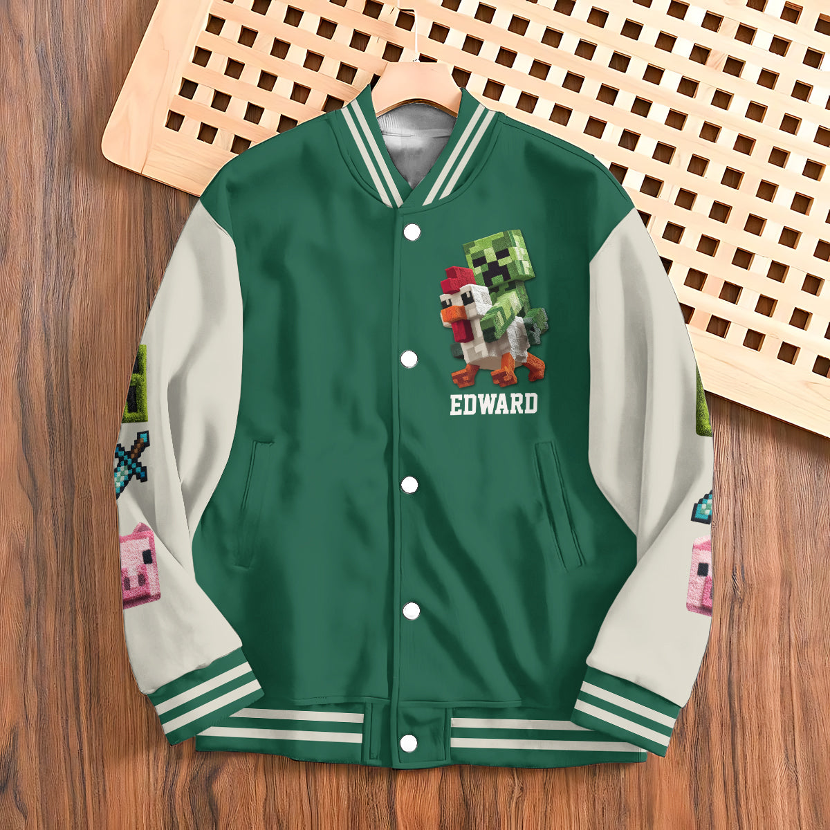 Chicken Jockey - Personalized Block World Varsity Jacket