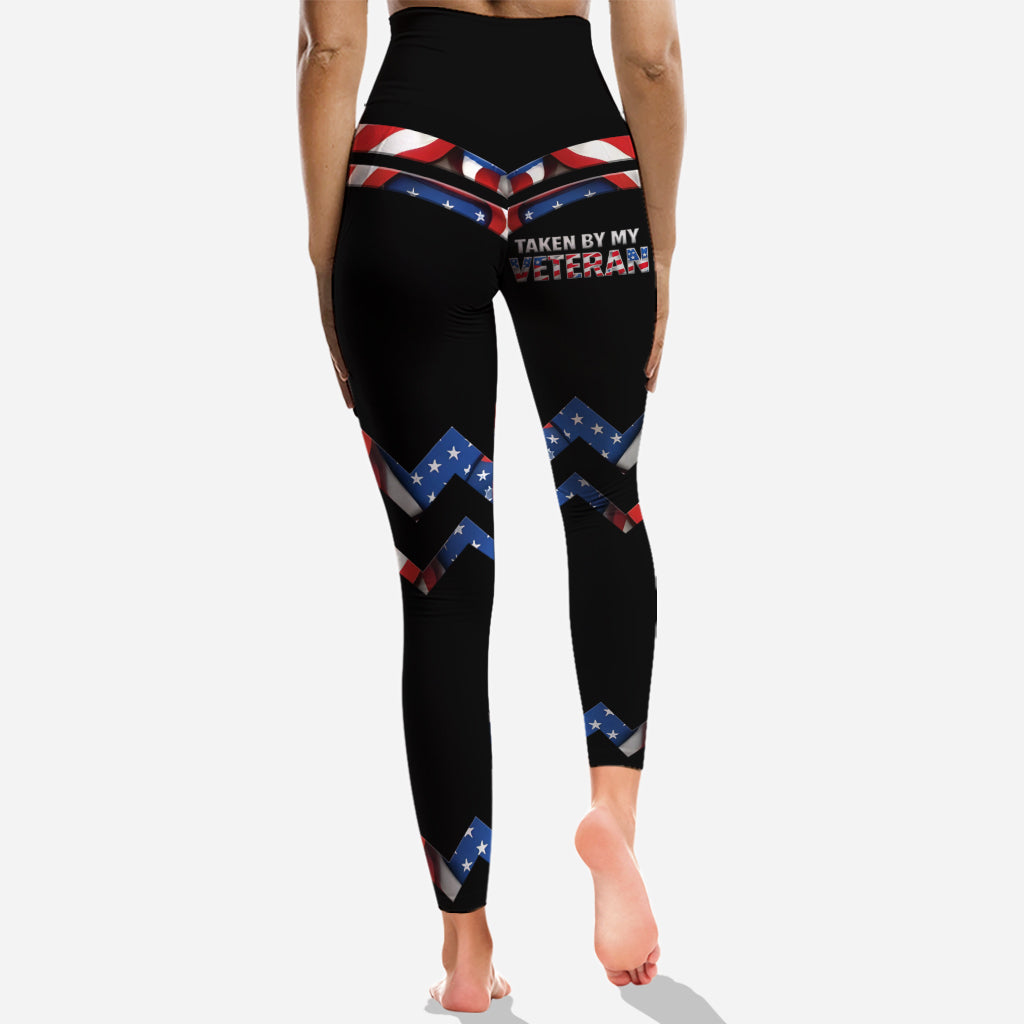 Veteran Wife - Personalized Veteran Hollow Tank Top and Leggings