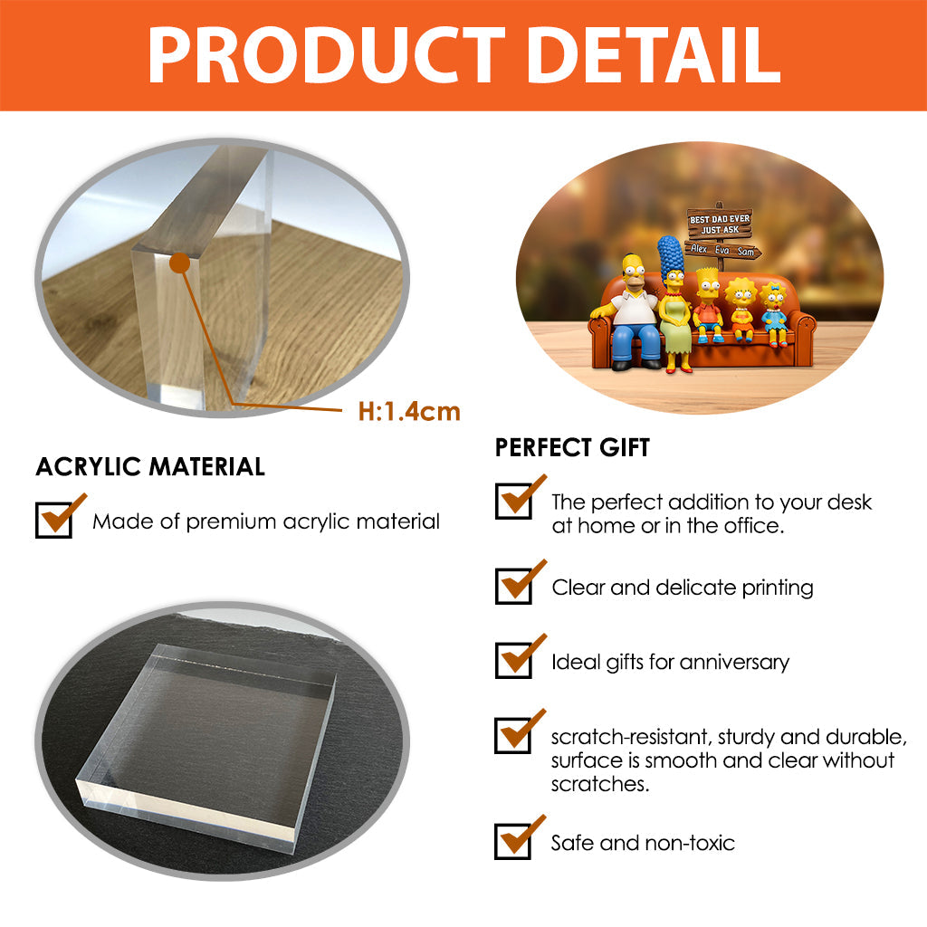 Best Dad Ever - Personalized Father Custom Shaped Acrylic Plaque