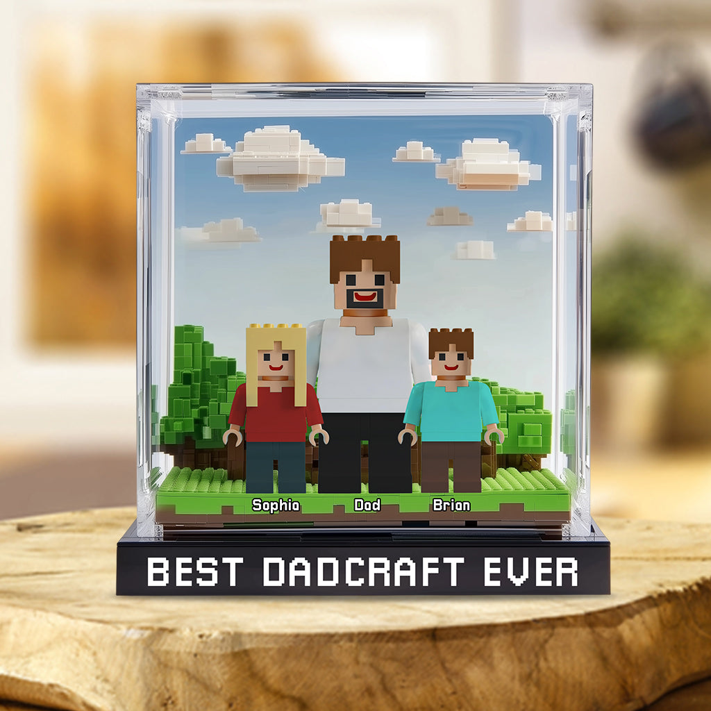 Dadcraft/ MomCraft, Gift For Game Dad/ Mom - Personalized Block World Custom Shaped Acrylic Plaque