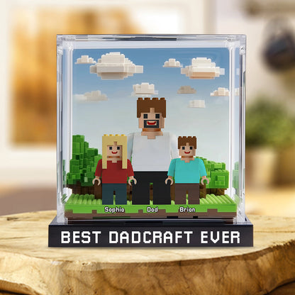 Dadcraft/ MomCraft, Gift For Game Dad/ Mom - Personalized Block World Custom Shaped Acrylic Plaque