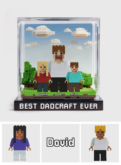 Dadcraft/ MomCraft, Gift For Game Dad/ Mom - Personalized Block World Custom Shaped Acrylic Plaque