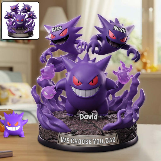 We Choose You Dad - Personalized Monster Trainer Custom Shaped Acrylic Plaque