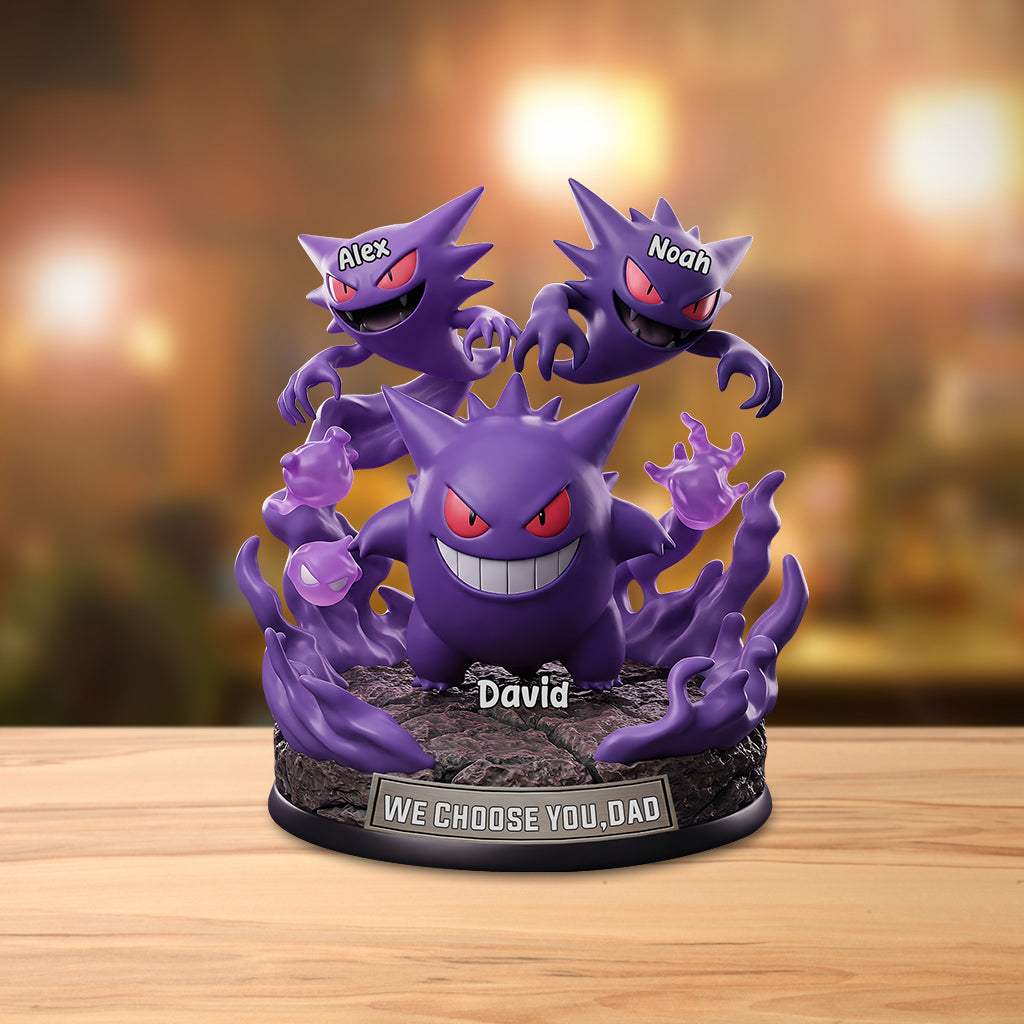 We Choose You Dad - Personalized Monster Trainer Custom Shaped Acrylic Plaque