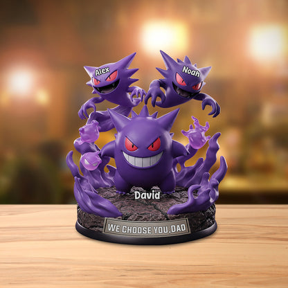 We Choose You Dad - Personalized Monster Trainer Custom Shaped Acrylic Plaque