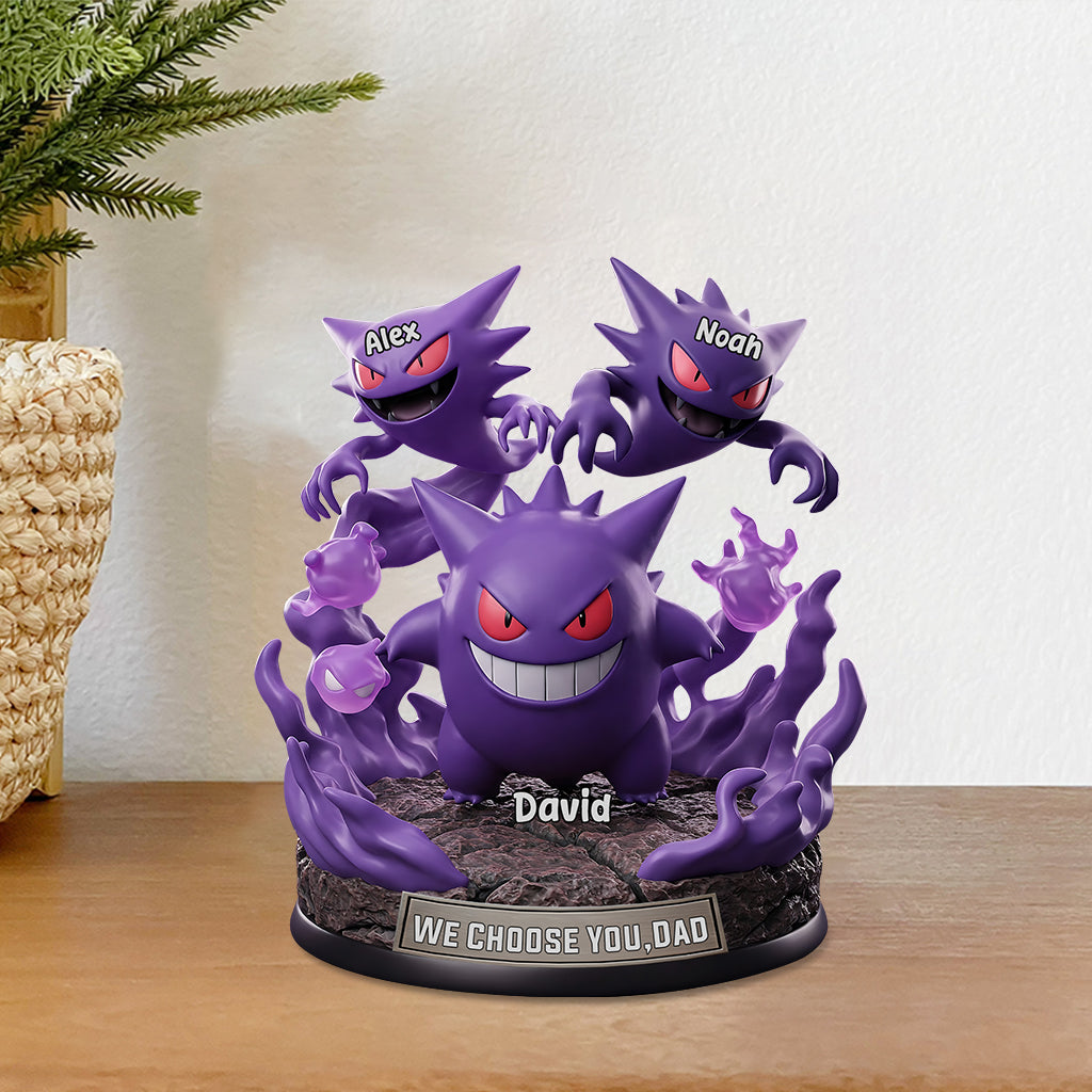 We Choose You Dad - Personalized Monster Trainer Custom Shaped Acrylic Plaque