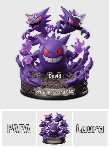 We Choose You Dad - Personalized Monster Trainer Custom Shaped Acrylic Plaque