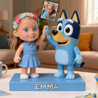 Custom Photo with Blue Dog - Personalized Blue Dog Custom Shaped Acrylic Plaque