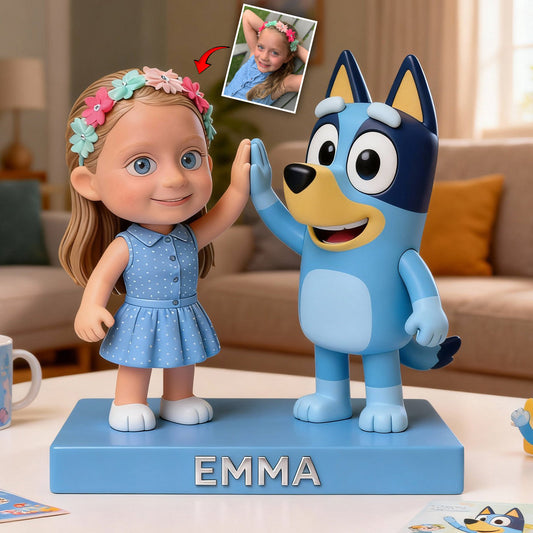 Custom Photo with Blue Dog - Personalized Blue Dog Custom Shaped Acrylic Plaque