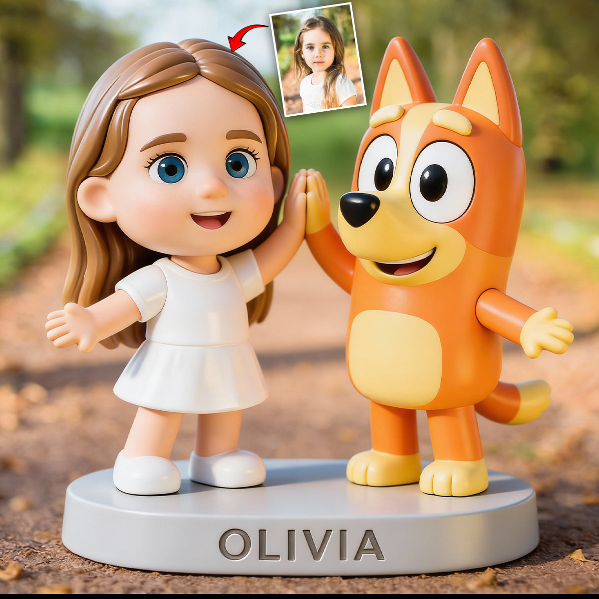 Custom Photo with Blue Dog - Personalized Blue Dog Custom Shaped Acrylic Plaque